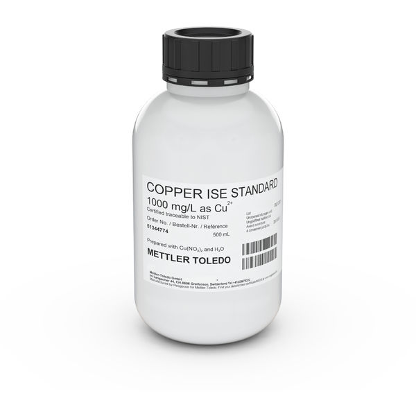 Раствор стандартный Cu, 1000 мг/л, 500 мл, METTLER TOLEDO